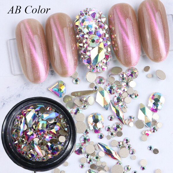 Hộp đá đính 3D trang trí móng tay nghệ thuật