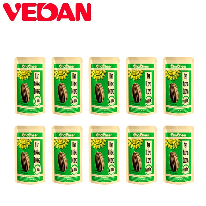 Combo 10 Túi Hạt Hướng Dương Vị Dừa Chacheer Vedan 130gr