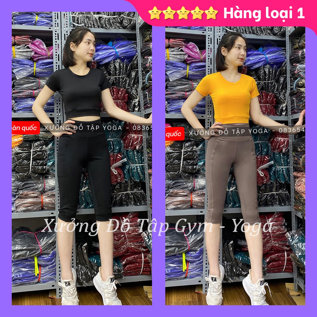 ✅ Ảnh thật 100%✅  SET BỘ ĐỒ TẬP Yoga, Gym, Aerobic - Set tập gym lửng áo croptop cộc tay nữ ✅✅