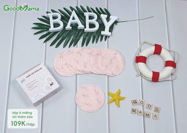 Thấm sữa bằng vải goodmama ( hộp 8 miếng)