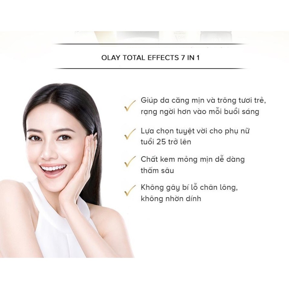 Kem Dưỡng Ngày Và Đêm Chống Lại 7 Dấu Hiệu Lão Hóa Olay Total Effects 7in1 Moisturiser 50ml