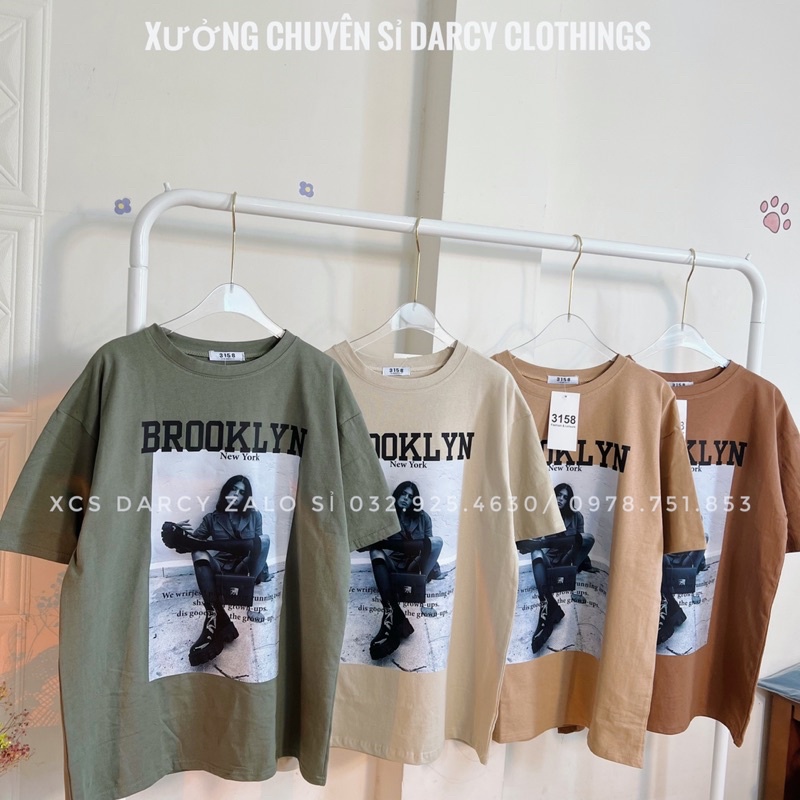 áo thun 3158  FREESHIP  BROOKLYN áo phông cotton QC