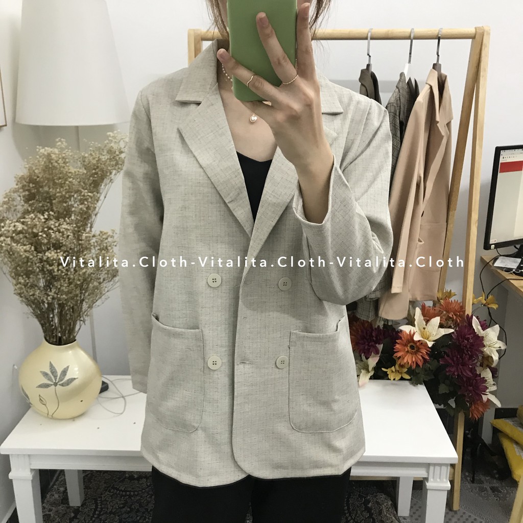 Áo vest nữ Blazer phong cách Hàn Quốc [Ảnh Video thật] - Kiểu áo Vest nữ khoác ngoài cực xinh | BigBuy360 - bigbuy360.vn