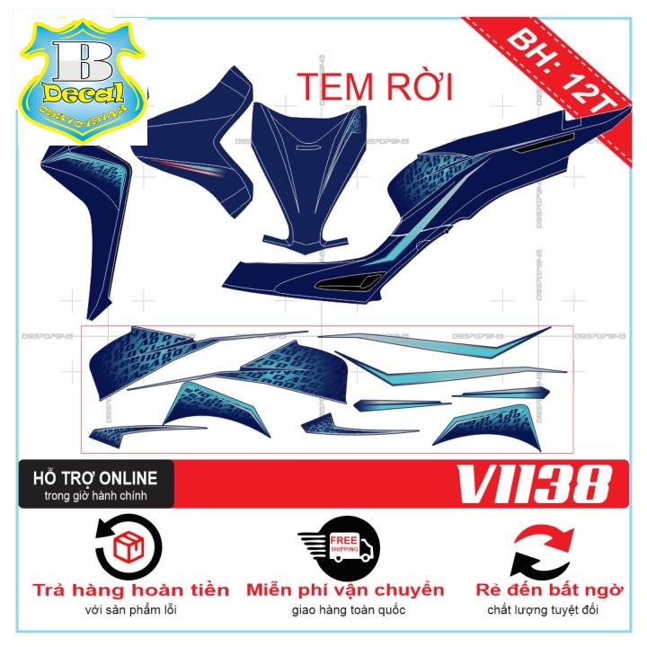 ( Quí khách vui lòng mang ra tiệm cho thợ dán ) Tem VISION 2021 DÁN XE XANH [Bi Decal]