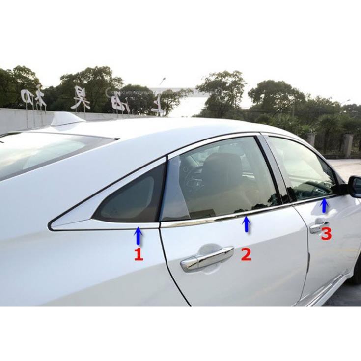 Nẹp chân kính Honda Civic 2017-2020 inox