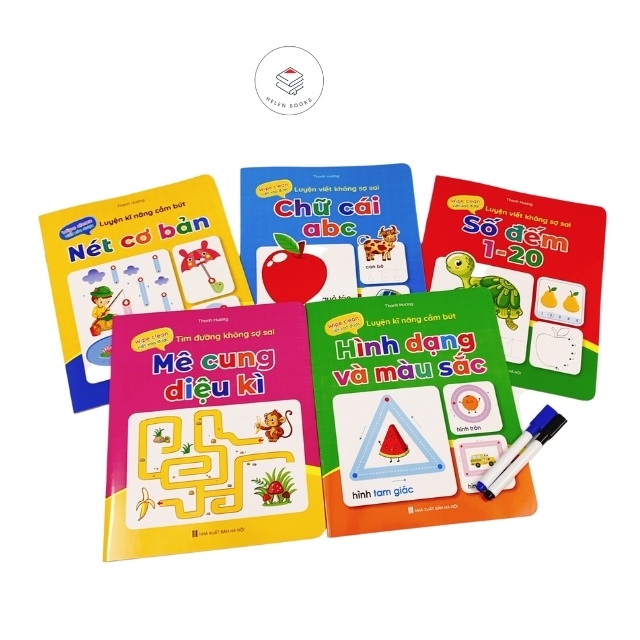 Sách - Vở Viết Xóa - Wipe Clean: Luyện viết không sợ sai 5 Quyển cho bé 3-6 tuổi