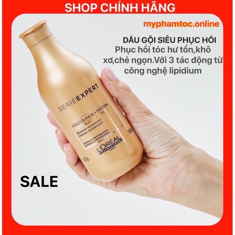 DẦU GỘI ĐẦU L'OREAL PHỤC HỒI 3 TÁC ĐỘNG ABSOLUTE REPAIR 300ML CAM KẾT CHÍNH HÃNG Ạ!