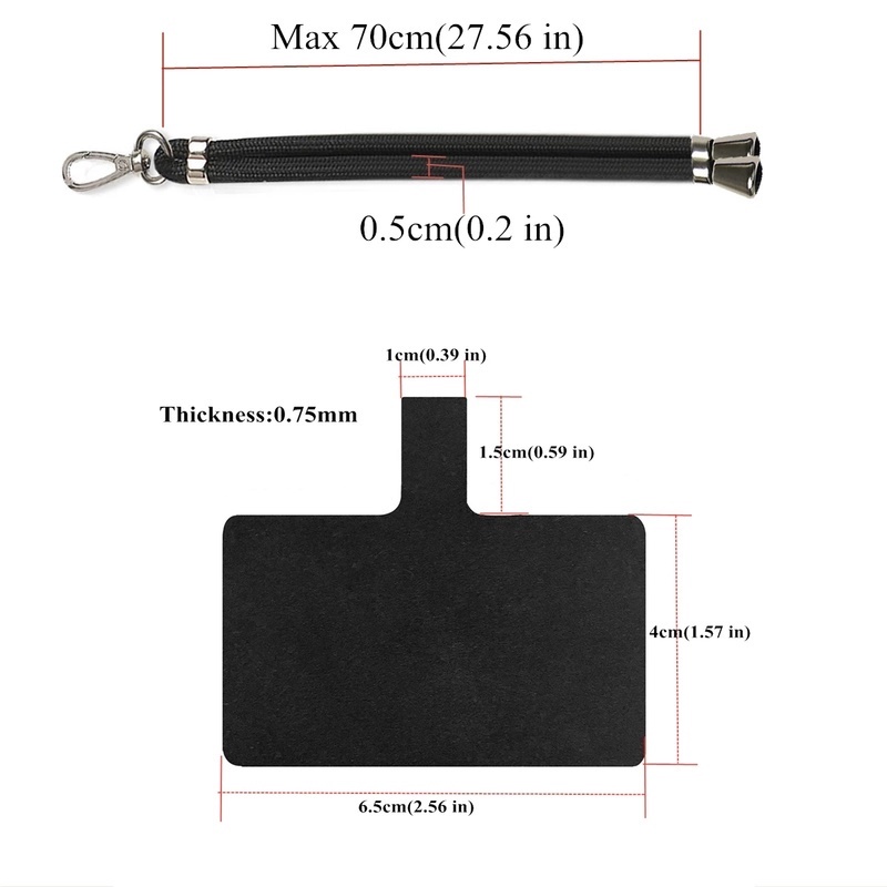 Dây Đeo Điện Thoại Mềm 9 Màu Tùy Chọn Có Thể Điều Chỉnh Tiện Dụng