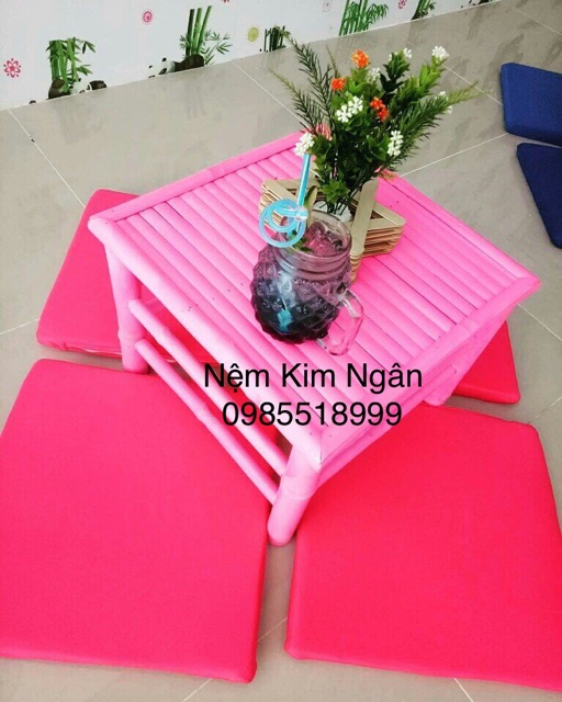 Nệm ngồi bệt trơn,có dây kéo