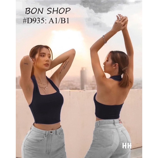 áo thun croptop cổ yếm hàng thái siêu đẹp ạ ( hình thật kèm video)