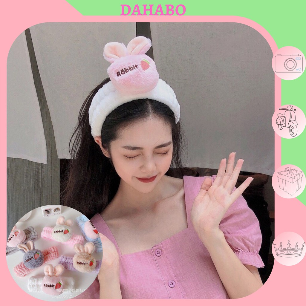 Băng Đô Rửa Mặt Hình Thỏ Cute Dùng Cài Tóc Phong Cách Hàn Quốc Dahabo BD06