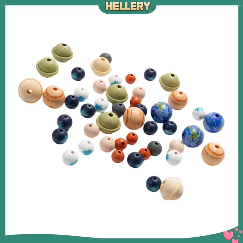 Bộ 30 Hạt Gỗ Nhiều Màu Dùng Làm Vòng Hoa Handmade DIY