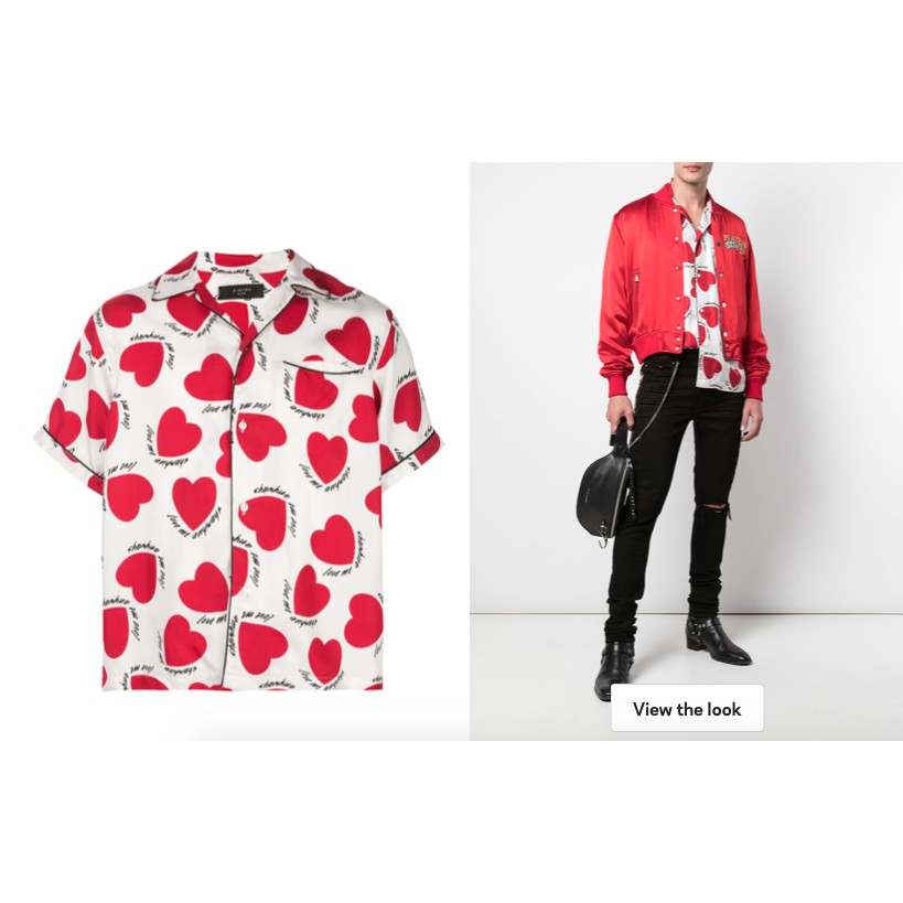 Áo sơ mi Amiri heart print shirt ss20