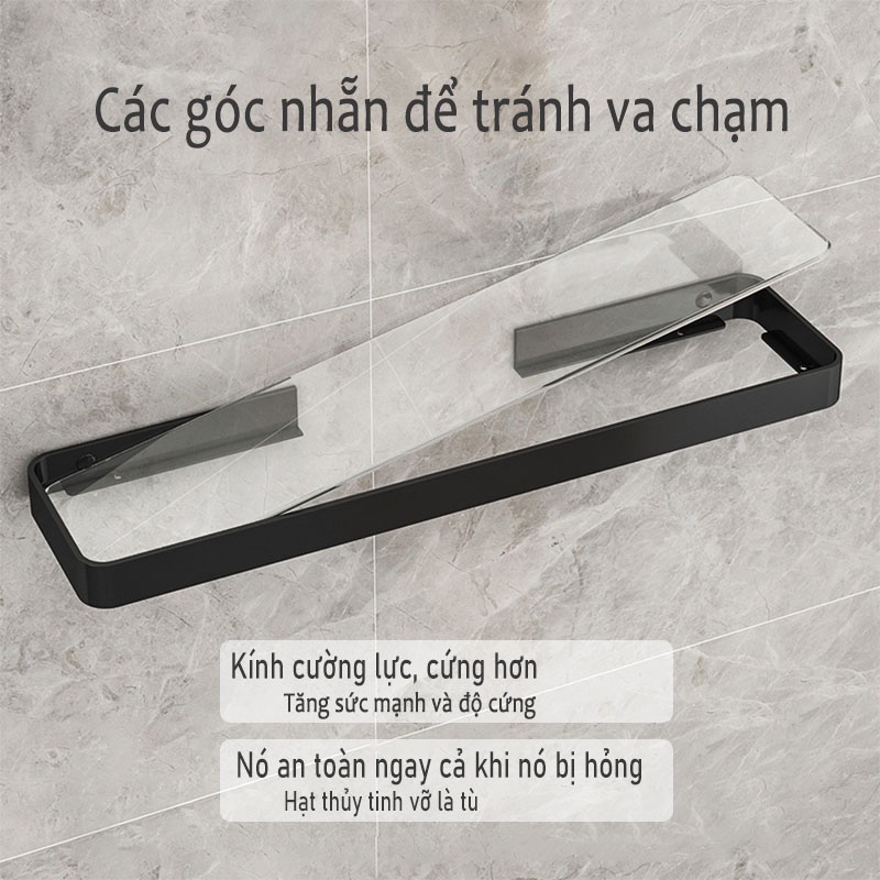 Kệ giữ đồ MEIDOO nền thủy tinh dán tường không cần khoan lỗ sử dụng trong phòng tắm