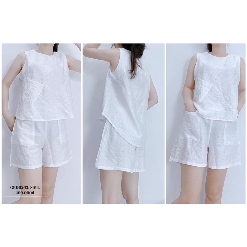 (hot trend)Set bộ đũi linen vạt tôm nhiều màu sắc xát nách điệu đà nữ tính