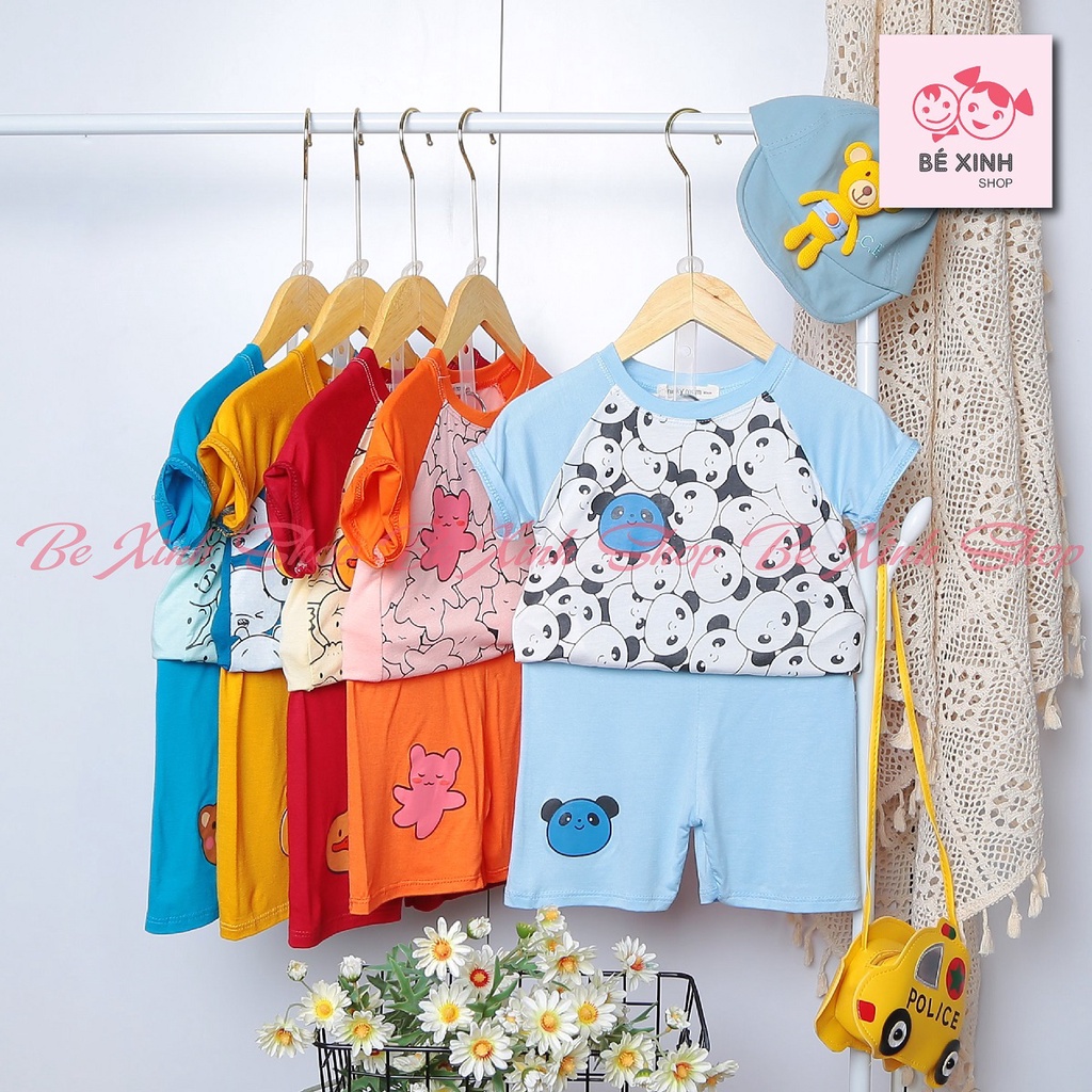 Bộ Cộc tay Thun Lạnh Cho Bé Trai Bé Gái Minky Mom [Rẻ vô đối] Quần áo cộc tay đồ bộ thun lạnh bé trai gái NHIỀU_THÚ