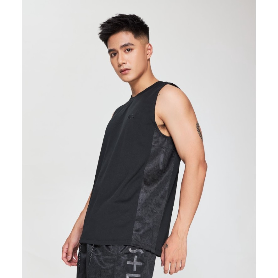 Áo Ba Lỗ Nam Whistl3 Logo Mesh Tanktop màu đen, xám