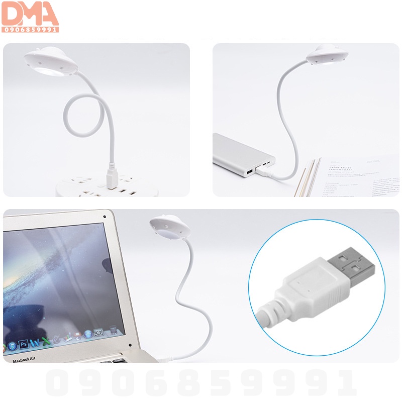 Đèn ngủ trang trí,đèn led đọc sách nguồn USB đĩa bay