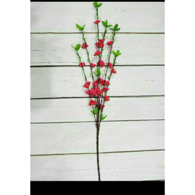 1 cành hoa đào đỏ  đẹp dài 1m