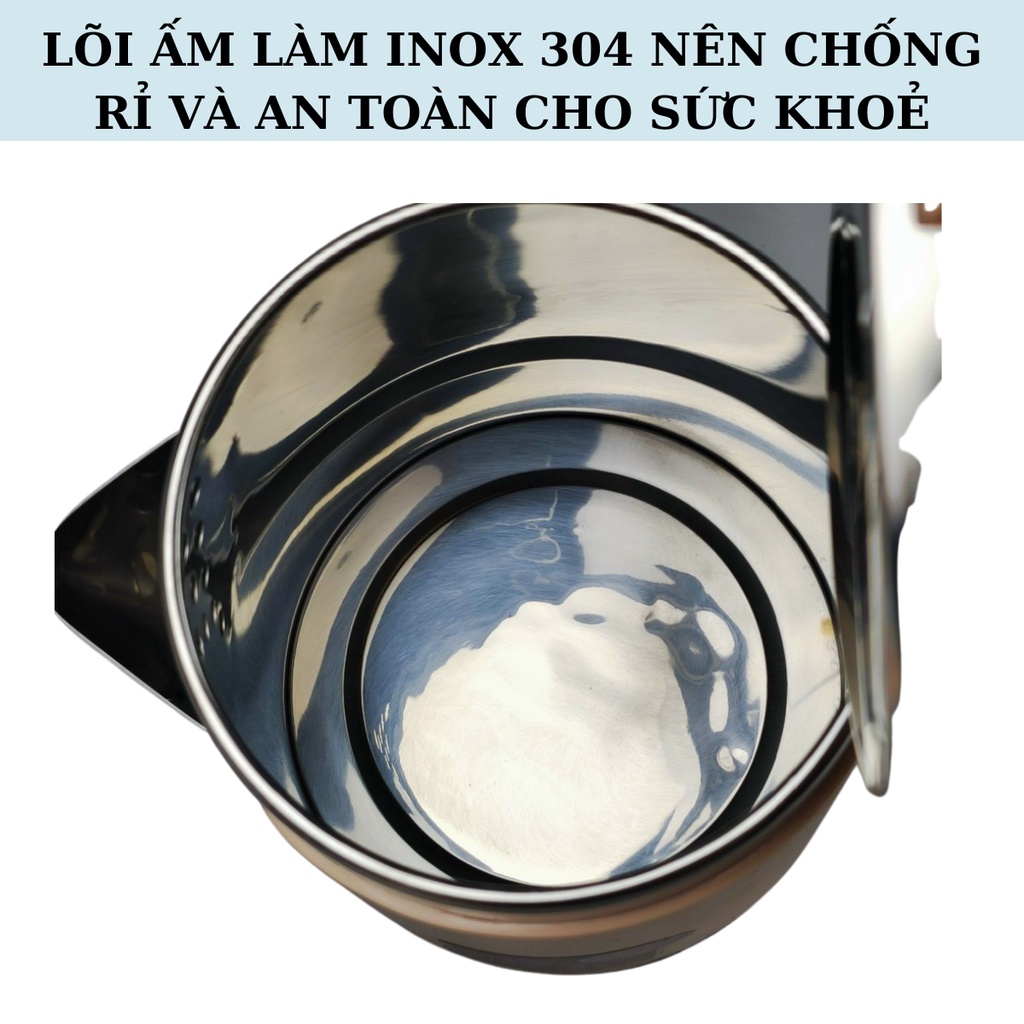 Ấm Đun Siêu Tốc Công Suất Lớn Jiplai 2.5L Nobihome,ấm đun ước Chigo công suất lớn dung tích 1.8 Lít