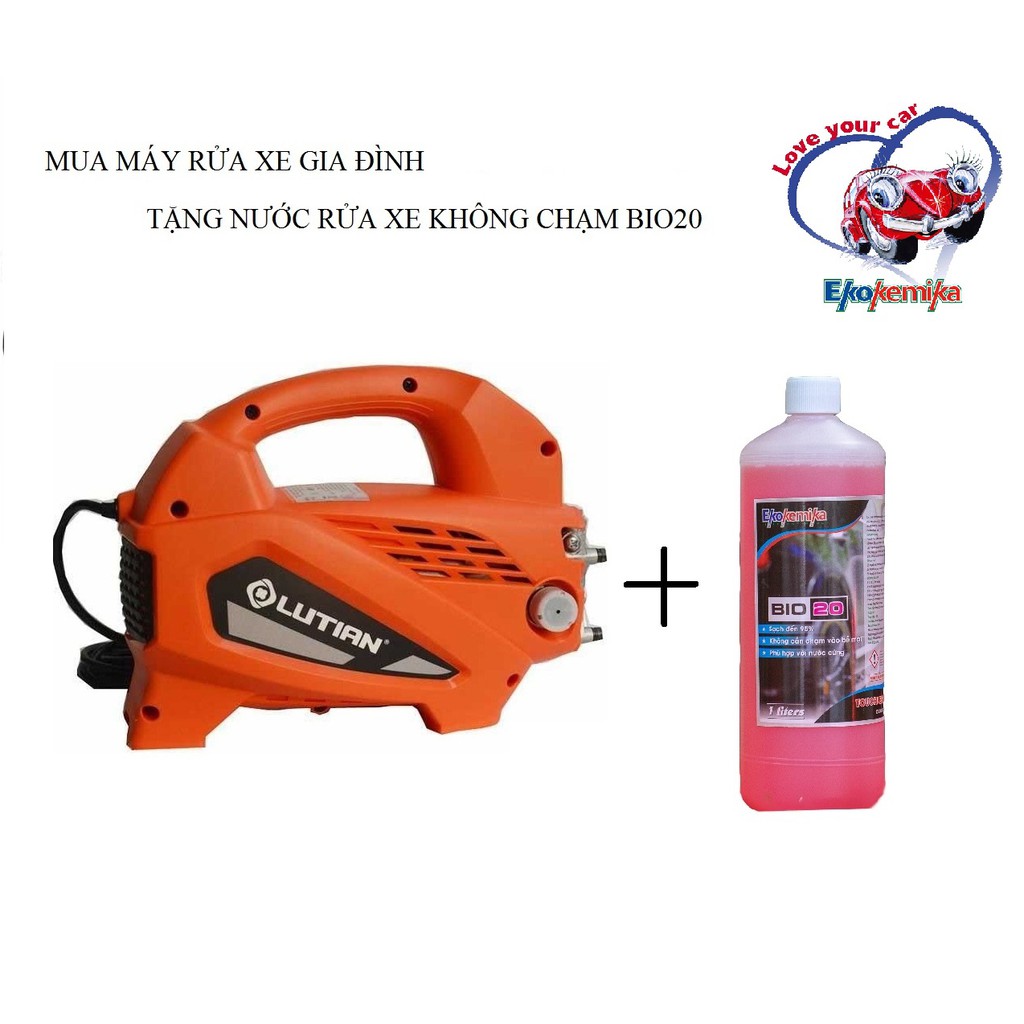 Máy rửa xe gia đình Lutian LT210G tặng nước rửa xe