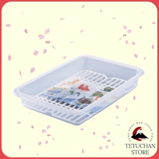 Khay úp ly chén Inomata màu trắng có khay lưới ráo nước Nhật Bản - Tetuchan Store