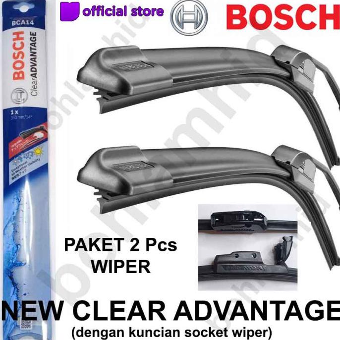 Set 2 vòi xịt nước rửa xe hơi PAJERO SPORT OLD BOSCH CLEAR ADVANTAGE FRAMELES