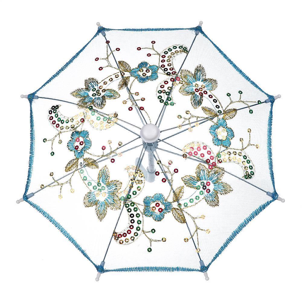 SUSANS Dù Che Mưa Mini Thêu Hoa Cho Búp Bê