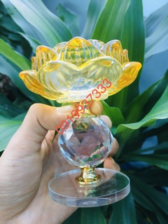 Đế đốt đèn hoa sen pha lê ( cao 10 cm )