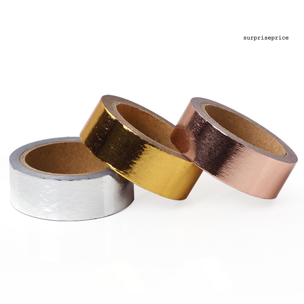 Cuộn băng keo washi cỡ 500cm trang trí sổ tay tiện dụng DIY