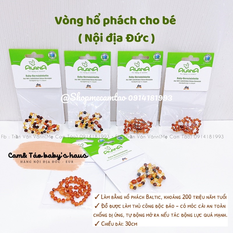 Vòng hổ phách Đức cho bé