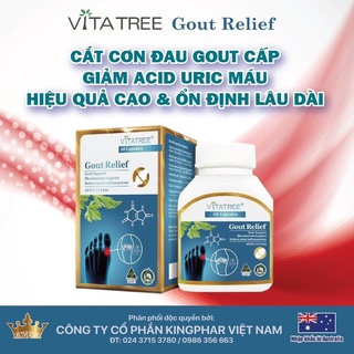 Viên uống Gout Relief Vitatree -  60 viên/lọ-  ngăn ngừa gút, giảm nồng độ axit uric, giảm nhẹ các cơn đau