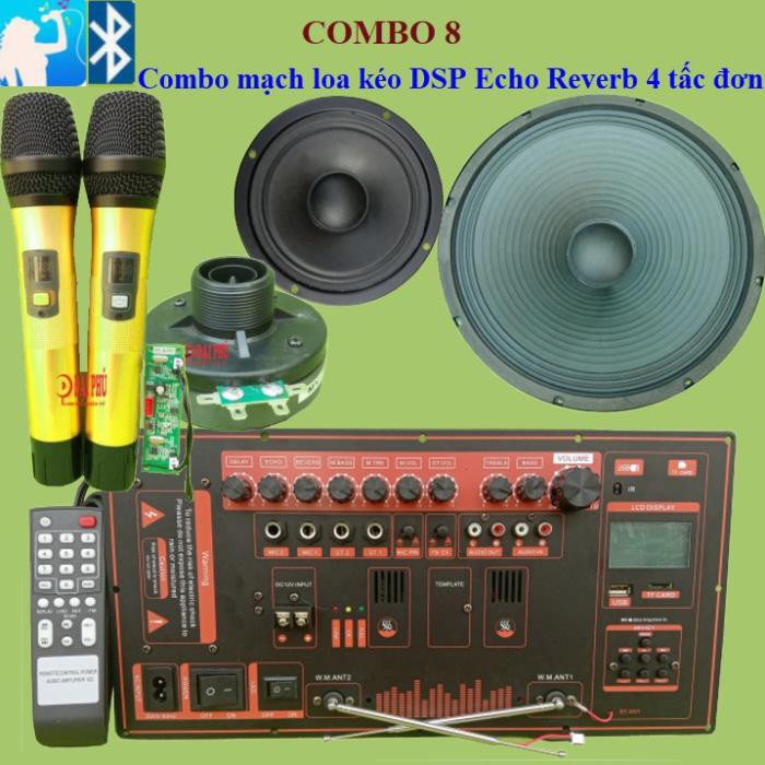 Combo Mạch loa kéo Reverb chống hú 4 tấc đơn