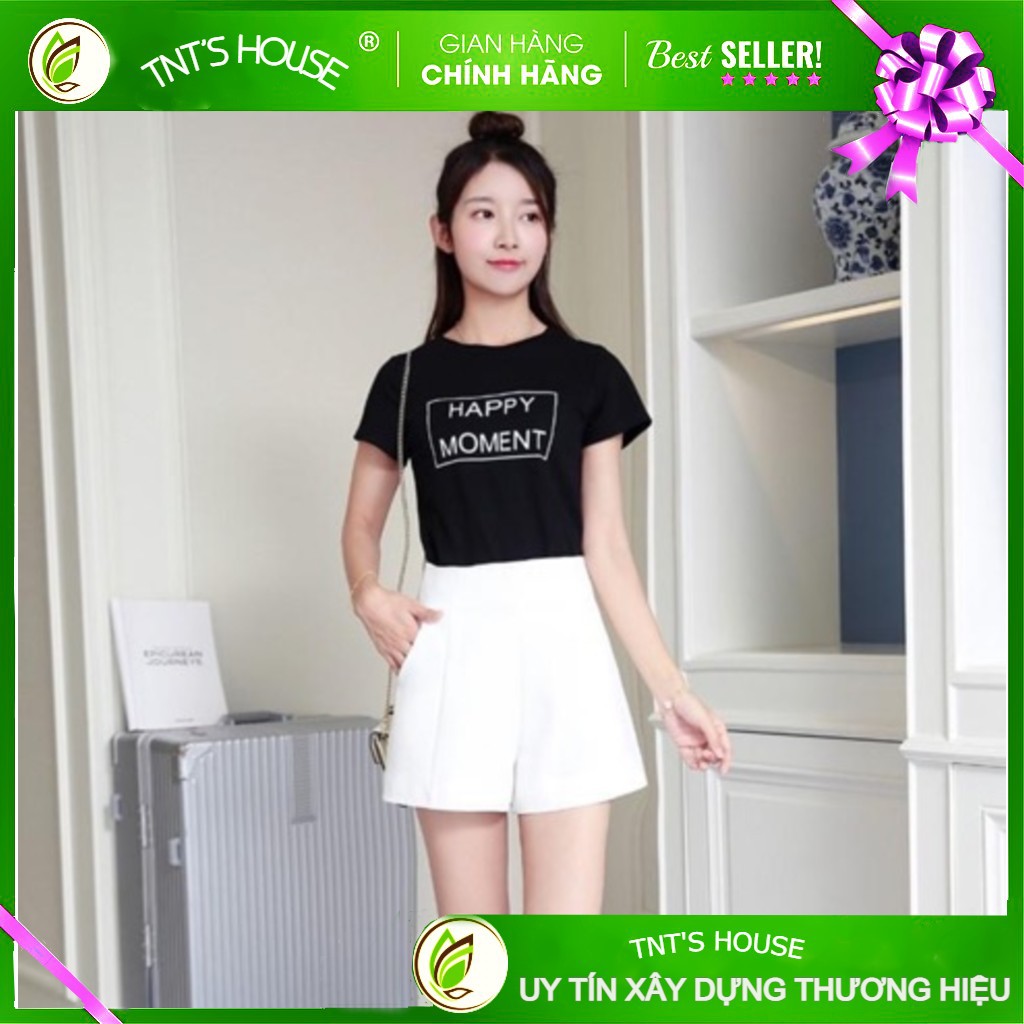 Quần Short Lưng Cao, Quần Sooc Nữ Ngắn Cạp Cao Kiểu Trơn Khoá Kéo Sau Màu Đen/Trắng/Be | BigBuy360 - bigbuy360.vn