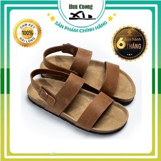 💥💥sandal 2 quai da bò thật 100% màu nâu đế trấu