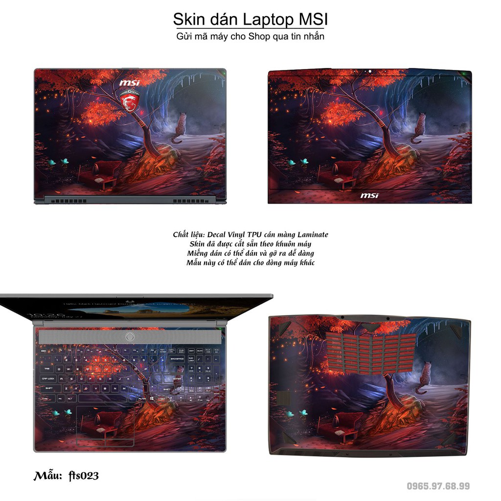 Skin dán Laptop MSI in hình Fantasy _nhiều mẫu 4 (inbox mã máy cho Shop)