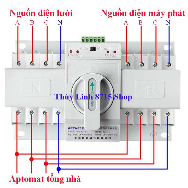 Cầu dao chuyển nguồn điện tự động ATS 4P 63A-3pha/380V