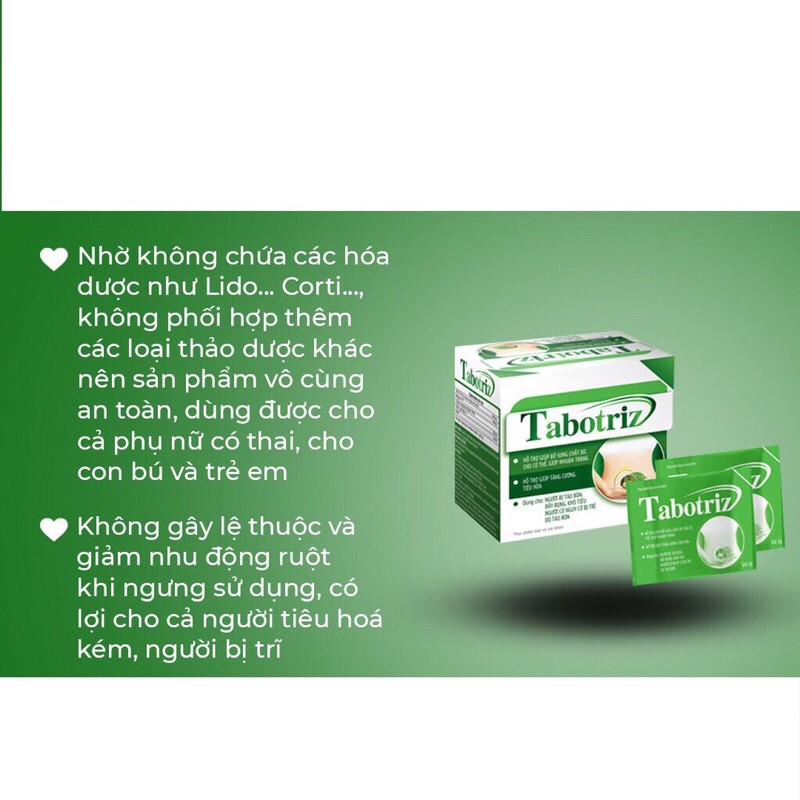 Tabotriz cho người bị táo bón, tri - Hộp 20 gói