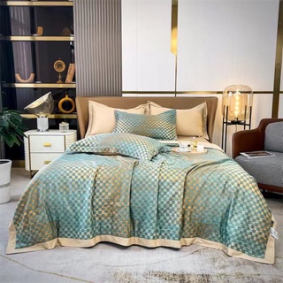 Bộ Chăn Ga Gối Lụa Thái 4 Món Cao Cấp, bo chun miễn phí