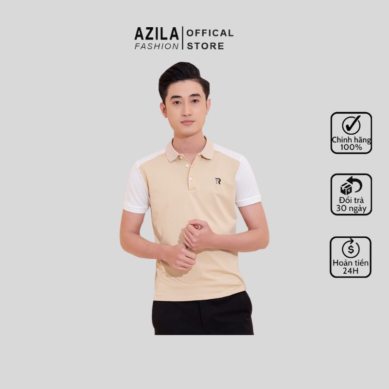 Áo Polo Nam Azila Cổ Bẻ  Vai Phối Màu Chất Liệu Cá Sấu cotton Xuất Xịn Chuẩn From Dáng Sang Trọng