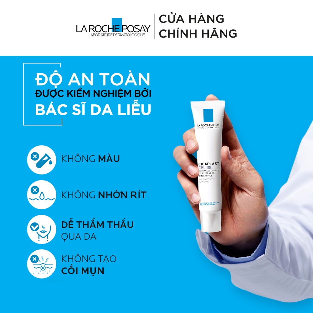 La Roche-Posay Cicaplast Gel B5 - Kem Dưỡng Dạng Gel Mờ Sẹo, Hỗ Trợ Phục Hồi & Tái Tạo Da 40ml