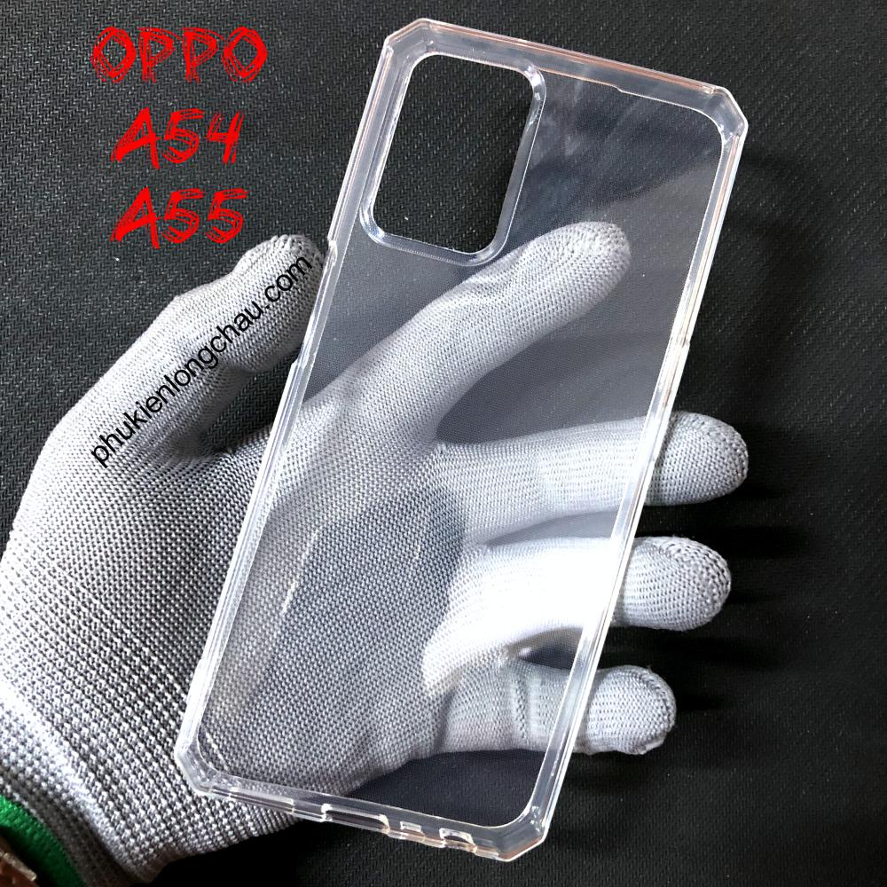 Ốp Lưng Oppo A55 4G / A54 4G Dẻo Trong Suốt Viền Vuông Chống Sốc Cao Cấp