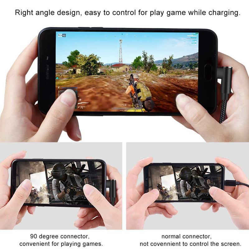 Cáp Sạc Nhanh USB 90 Độ Chuyên Dụng Cho Điện Thoại Chơi Game