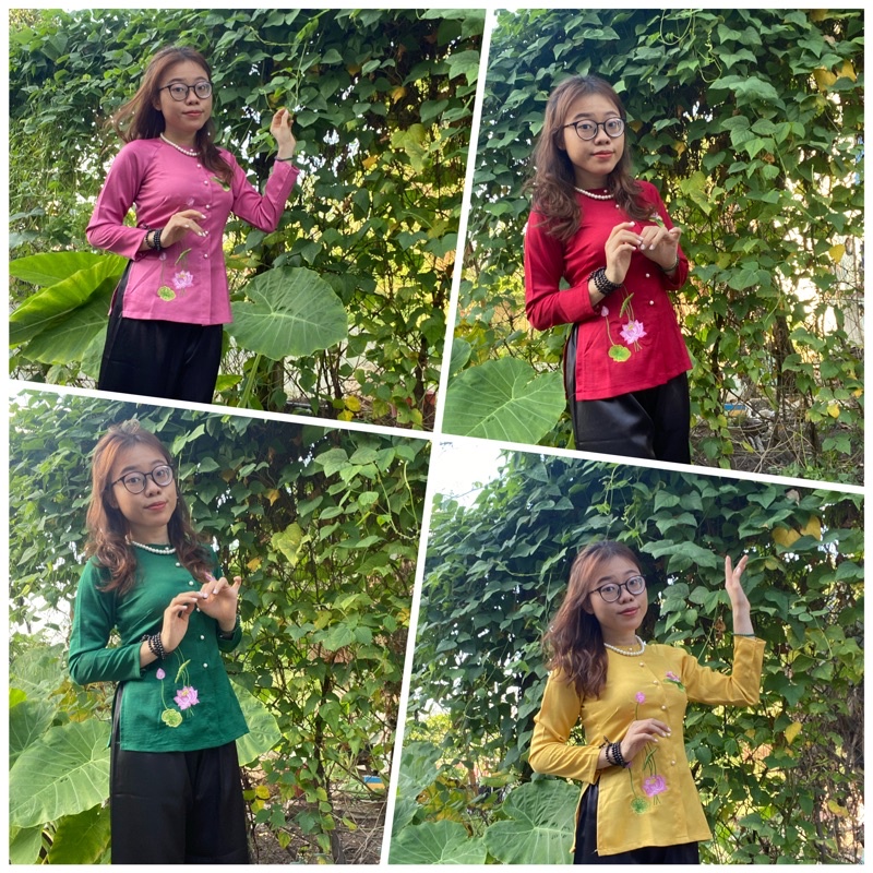 SET BỘ BÀ BA LỤA THÊU SEN, ĐỒ ĐI CHÙA