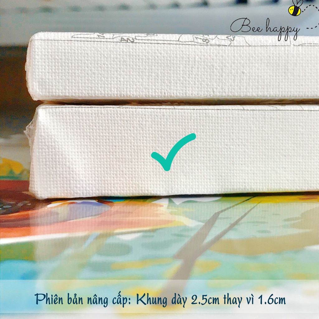 Tranh tự tô màu theo số mẫu ngẫu nhiên BEE HAPPY kích thước 40x50 cm, căng khung sẵn, chuẩn màu