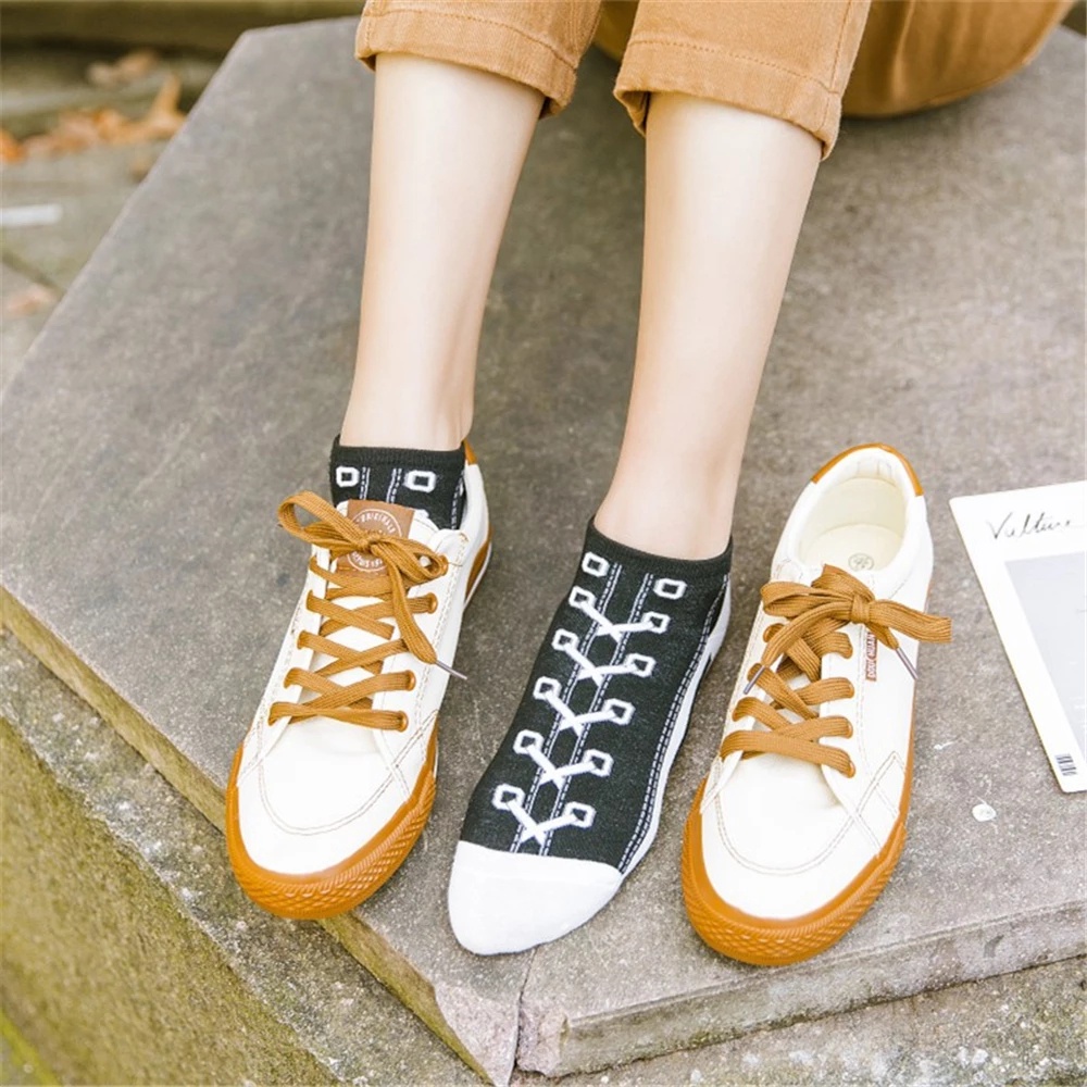 Vớ Cotton Canvas Siêu Mỏng Thoáng Khí In Họa Tiết Thời Trang Cho Nam Và Nữ