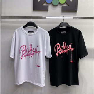 Áo thun BOBUI singum chữ hồng nam nữ