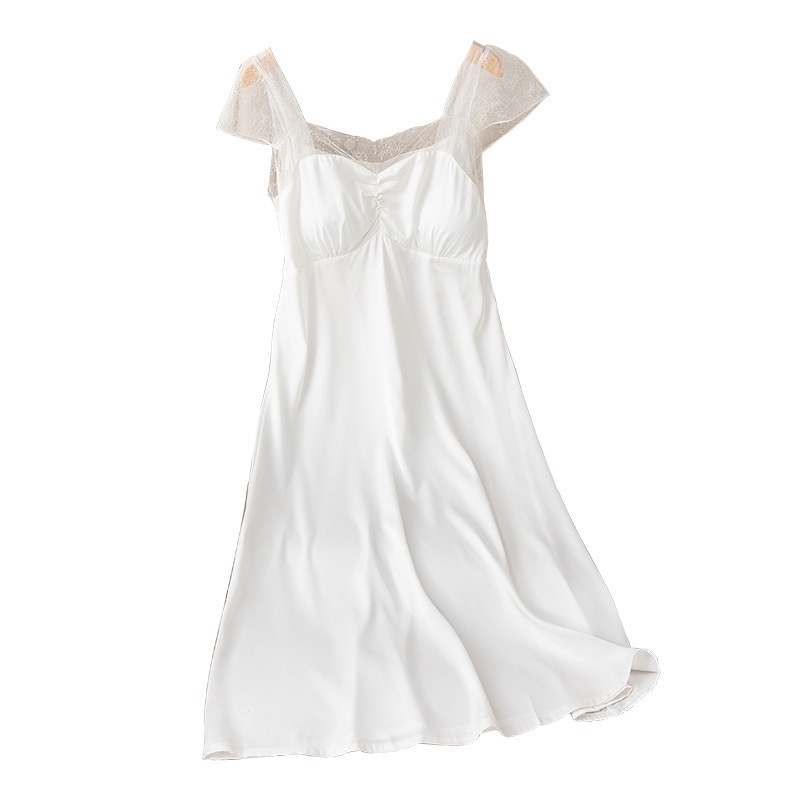 Đầm Ngủ Lụa Lạnh Phối Ren Có Mút Đệm Ngực Gợi Cảm Hàng Mới Dành Cho Bạn