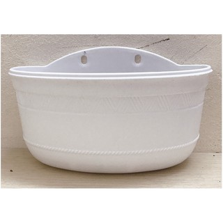 1 Chậu Ốp Tường Bán Nguyệt Trồng Hoa Màu Trắng No: 280x140x160