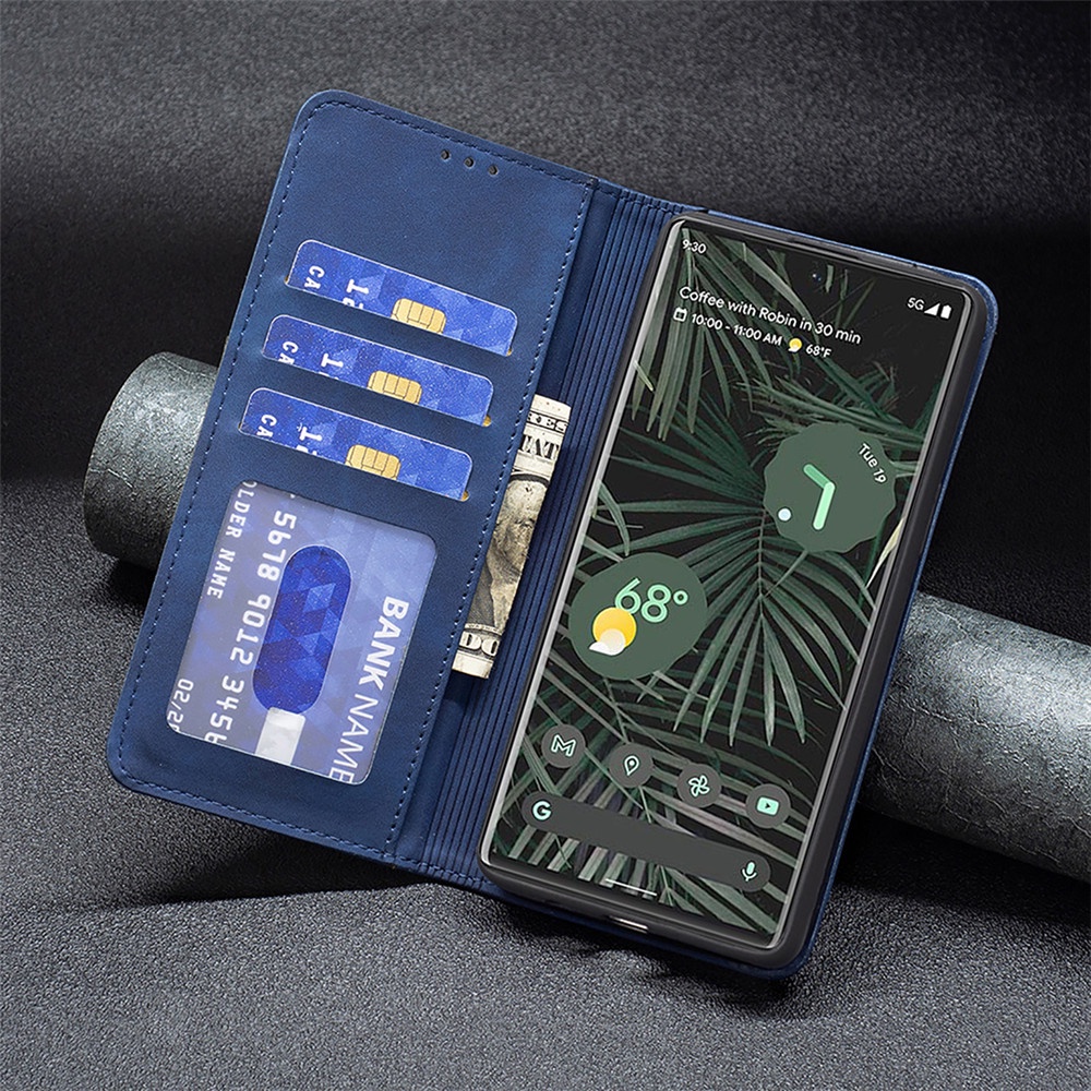 Ốp Điện Thoại Da PU Dạng Ví Nắp Lật Có Ngăn Đựng Thẻ Và Giá Đỡ Sang Trọng Cho Google Pixel 7 6 Pro